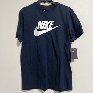 Nike Tee Sportswear Spellout W/Swoosh Logo Navy Men’s Large